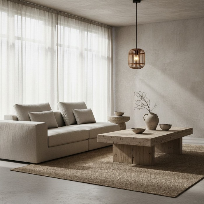 Yumeko Verstelbare Bamboe Hanglamp - Natuurlijke Kooi Plafondlamp Perfect voor Woon- en Eetkamer HL2197