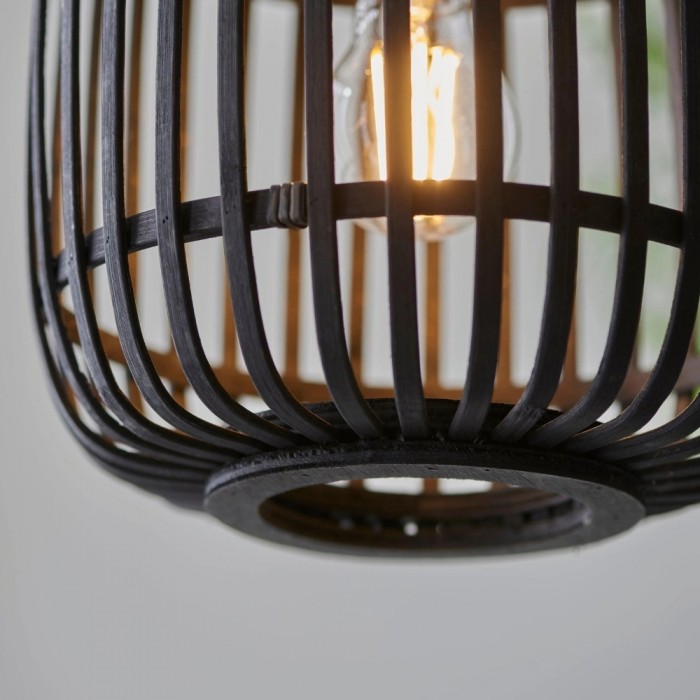 Yumeko Verstelbare Bamboe Hanglamp - Natuurlijke Kooi Plafondlamp Perfect voor Woon- en Eetkamer HL2197