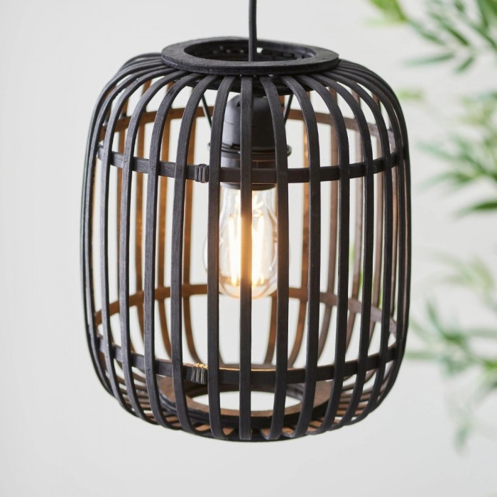 Yumeko Verstelbare Bamboe Hanglamp - Natuurlijke Kooi Plafondlamp Perfect voor Woon- en Eetkamer HL2197