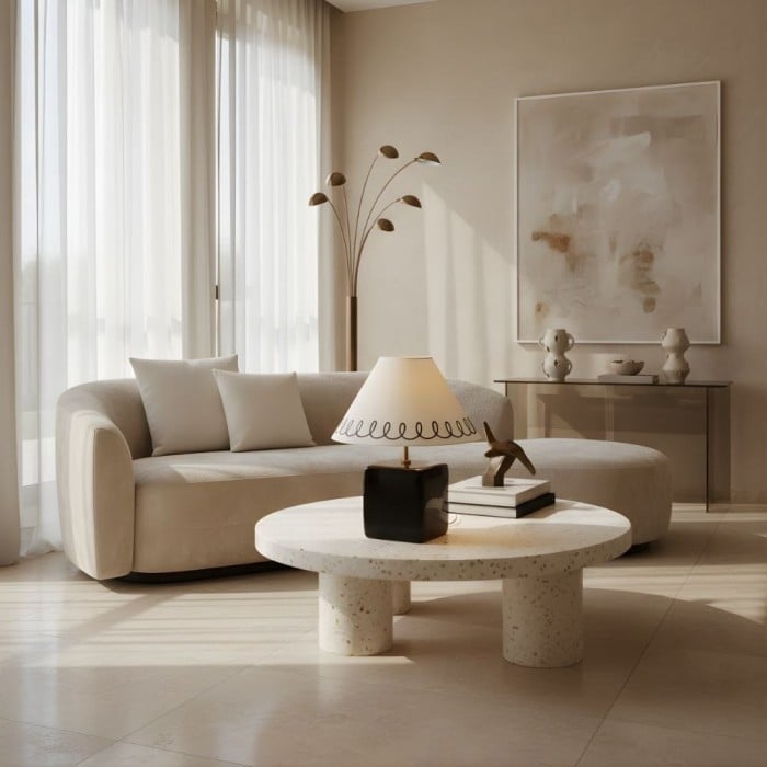 Aeva Ceramic Table Lamp - Modern Grace Design with Playful Polish HL2261