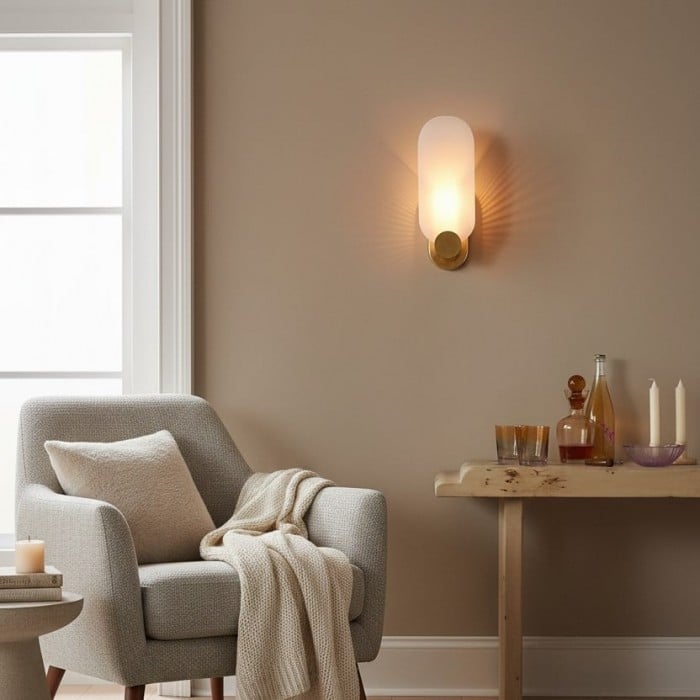 Applique murale décorative Albi à lumière diffuse et douce - Design sculpté raffiné pour salle à manger ou couloir HL1894