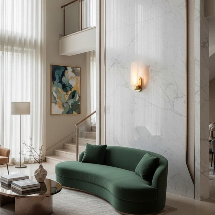 Applique murale décorative Albi à lumière diffuse et douce - Design sculpté raffiné pour salle à manger ou couloir HL1894