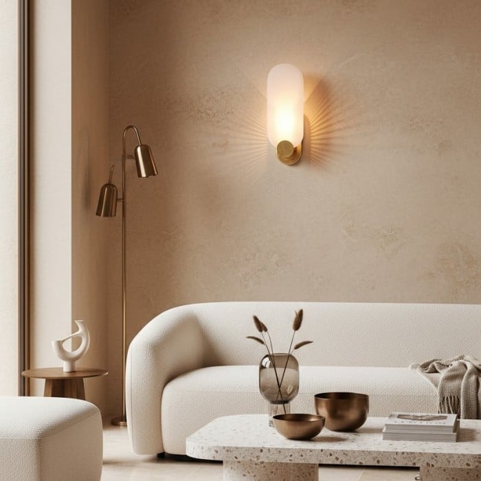 Applique murale décorative Albi à lumière diffuse et douce - Design sculpté raffiné pour salle à manger ou couloir HL1894