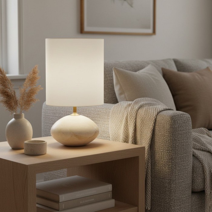 Albi Table Lamp Sleek Cylinder Base - Warm Glow for Modern Interiors and Small Spaces HL1903