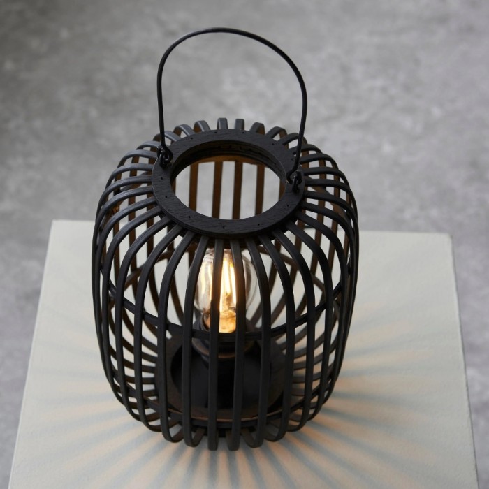 Yumeko Ambient Table Lamp - Open Bamboo Cage Design Stylish and Eco Friendly for Living & Bedroom HL2185