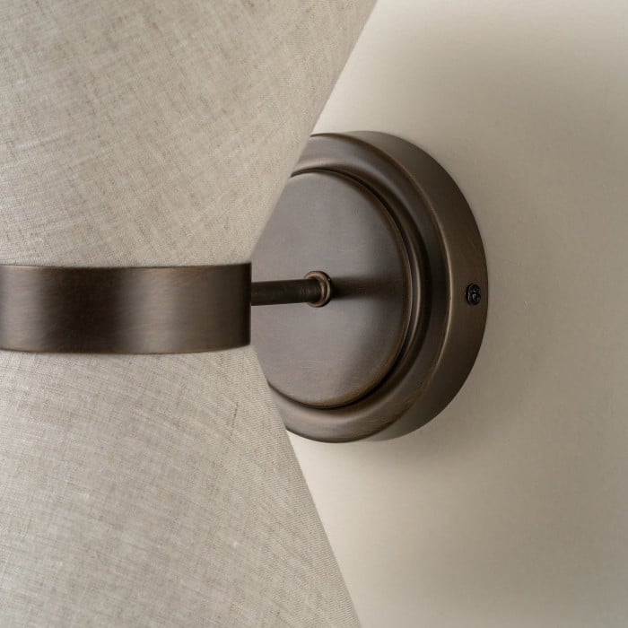 Applique murale Ankora - Abat-jour en lin à motif nœud papillon, applique en laiton vieilli pour couloir HL1920