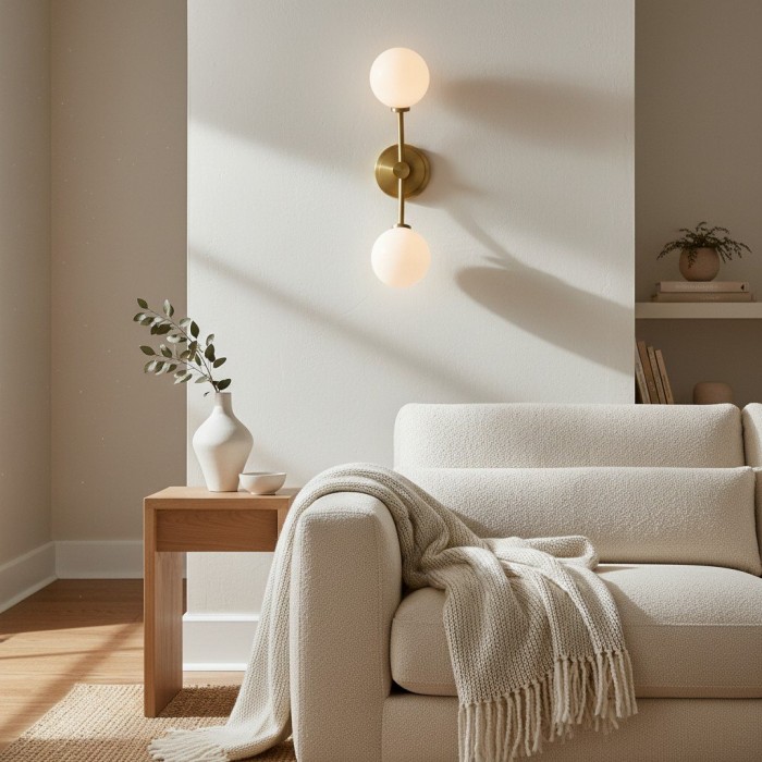 Applique murale Arden Glass 2 lumières en fer forgé - Design moderne et incurvé pour salle de bain ou couloir HL1955