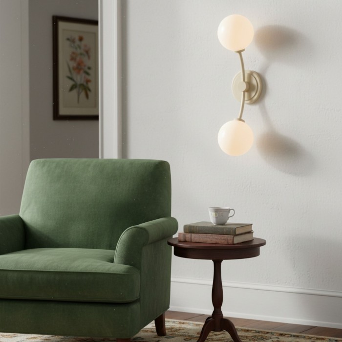 Applique murale Arden Glass 2 lumières en fer forgé - Design moderne et incurvé pour salle de bain ou couloir HL1955