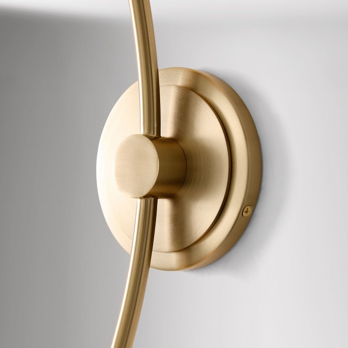 Applique murale Arden Glass 2 lumières en fer forgé - Design moderne et incurvé pour salle de bain ou couloir HL1955