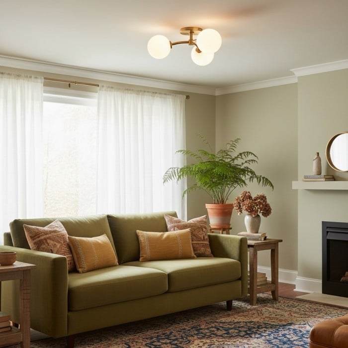 Arden Glass Contemporary 3 Light Ceiling Fixture - Sculptural Multi-Light Fixture for Living Spaces HL1974