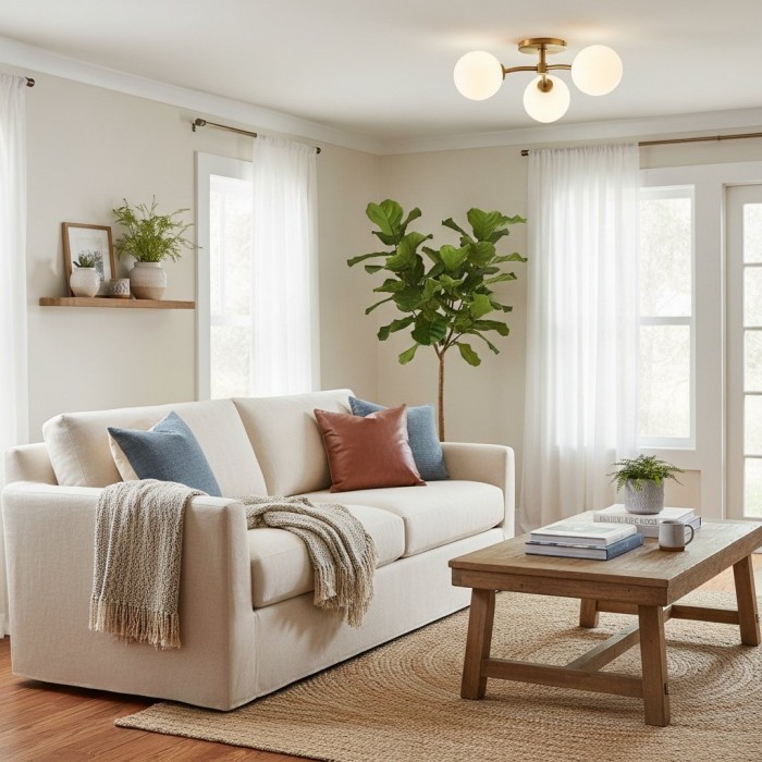 Arden Glass Contemporary 3 Light Ceiling Fixture - Sculptural Multi-Light Fixture for Living Spaces HL1974