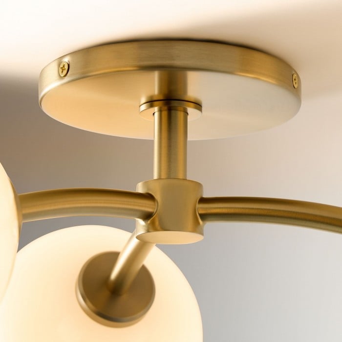 Arden Glass Contemporary 3 Light Ceiling Fixture - Sculptural Multi-Light Fixture for Living Spaces HL1974