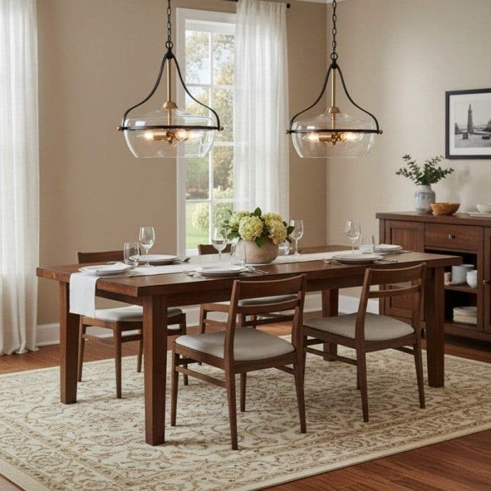 Lirra glazen hanglamp - Mid-century modern metalen frame voor keuken en woonkamer HL1963