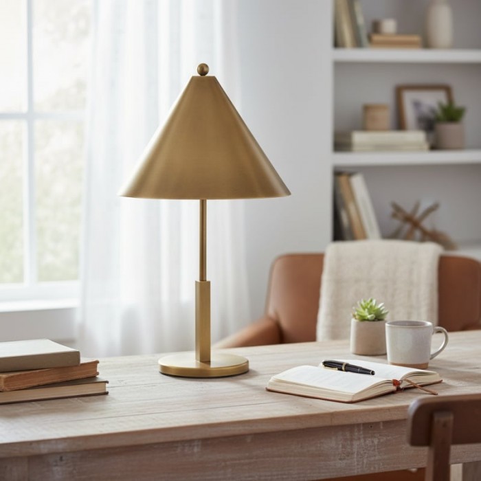 Aurecyl Table Lamp - Sleek Tapered Metal Table Lamp in Vintage-Style Finish for Living Room HL1853