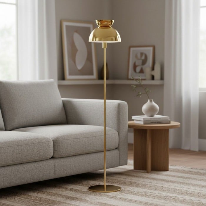 Lampadaire sculptural nordique Aurelia - Lampe sur pied minimaliste en métal pour salon ou chambre HL1984