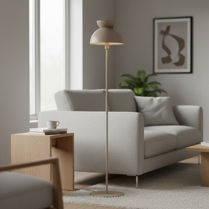 Lampadaire sculptural nordique Aurelia - Lampe sur pied minimaliste en métal pour salon ou chambre HL1984