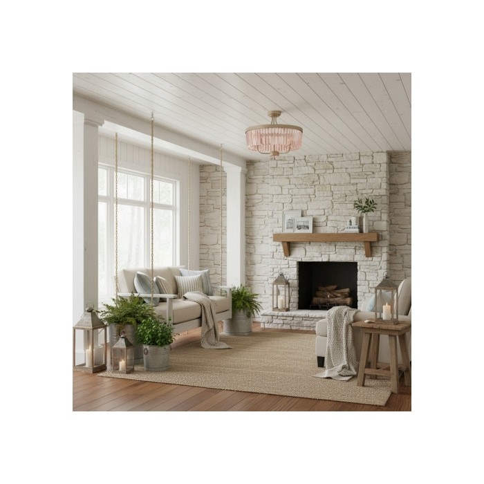 Beveline 3 Light Round Semi Flush - Faceted Cut Glass Shade Metal Finish for Hallways and Bedrooms HL2076