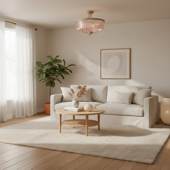 Beveline 3 Light Round Semi Flush - Faceted Cut Glass Shade Metal Finish for Hallways and Bedrooms HL2076