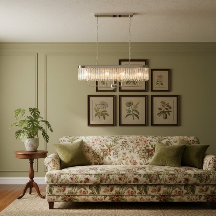 Beveline 4-lichts lineaire plafondpendel met geslepen facetglas - Strak metalen frame voor eetkamer HL2054