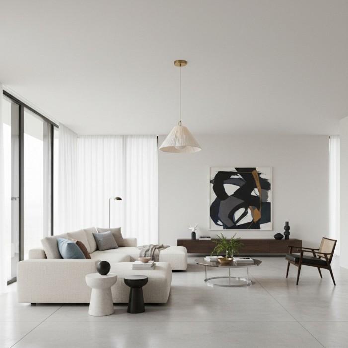 Blossine linnen hanglamp met geschulpte rand - gelaagde kap en metalen plafondplaat, rustiek tot modern HL1921