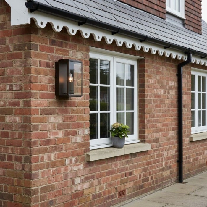 Applique murale d'extérieur Boxar - Structure en métal et verre transparent pour porches ou entrées HL2214