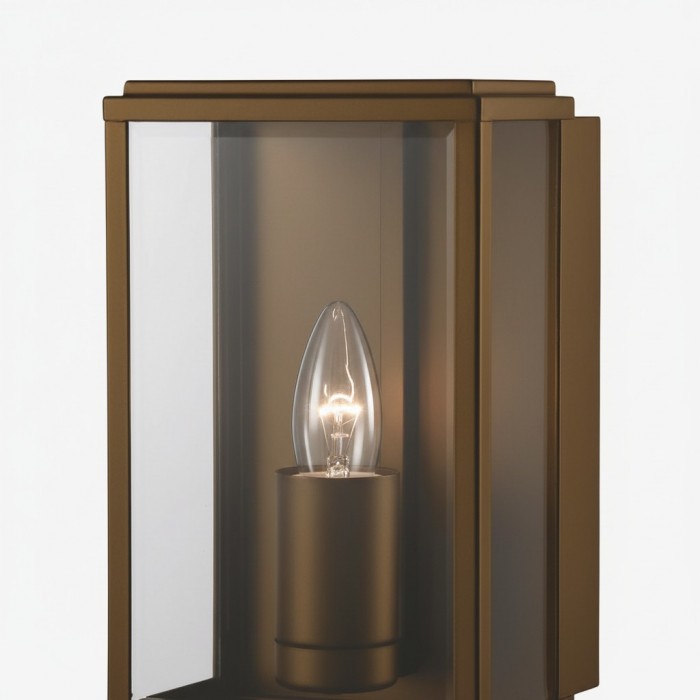 Applique murale d'extérieur Boxar - Structure en métal et verre transparent pour porches ou entrées HL2214