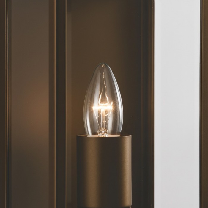 Applique murale d'extérieur Boxar - Structure en métal et verre transparent pour porches ou entrées HL2214