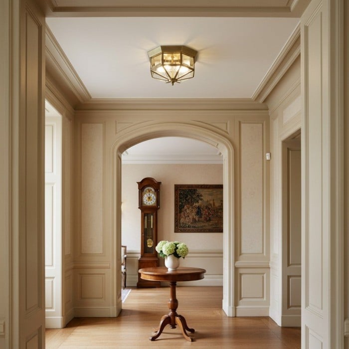 Braleen Antieke Plafondlamp in Lantaarnstijl - Helder Glas Design voor Woon- en Slaapkamer HL2210