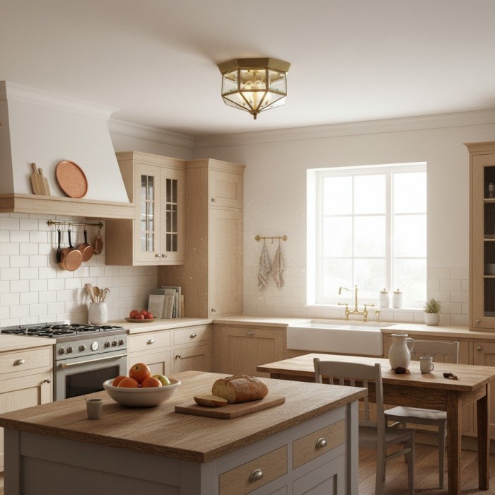 Braleen Antieke Plafondlamp in Lantaarnstijl - Helder Glas Design voor Woon- en Slaapkamer HL2210