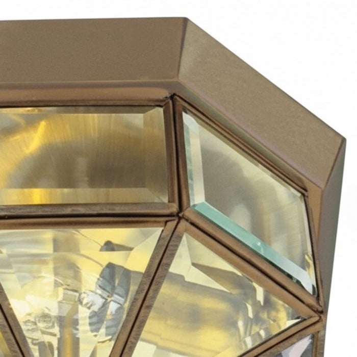 Braleen Antique Lantern Style Flush Ceiling Light - Clear Glass Design for Living and Bedroom HL2210