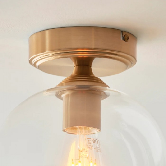 Brazara Dome Ceiling Light - Industrial Ribbed and Clear Glass for Living Room HL2119