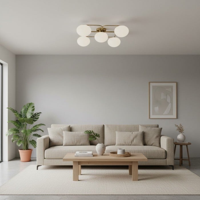 Brimush Modern Multi-Globe Flush Mount Lamp with Soft Diffused Light for Entryway or Living Room HL1944