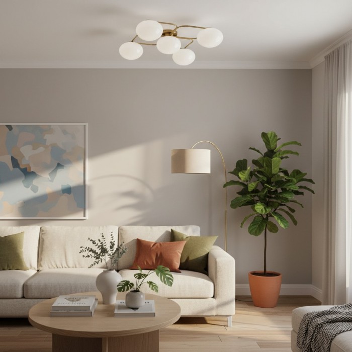 Brimush Modern Multi-Globe Flush Mount Lamp with Soft Diffused Light for Entryway or Living Room HL1944