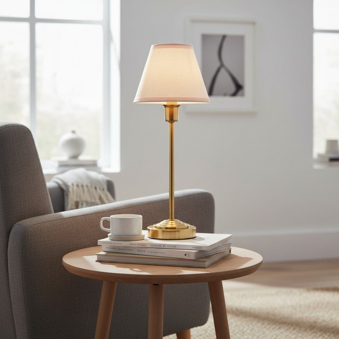 Bronzuno Textured Fabric Desk Lamp - Modern Metal Base Lighting for Offices or Lounges HL2121