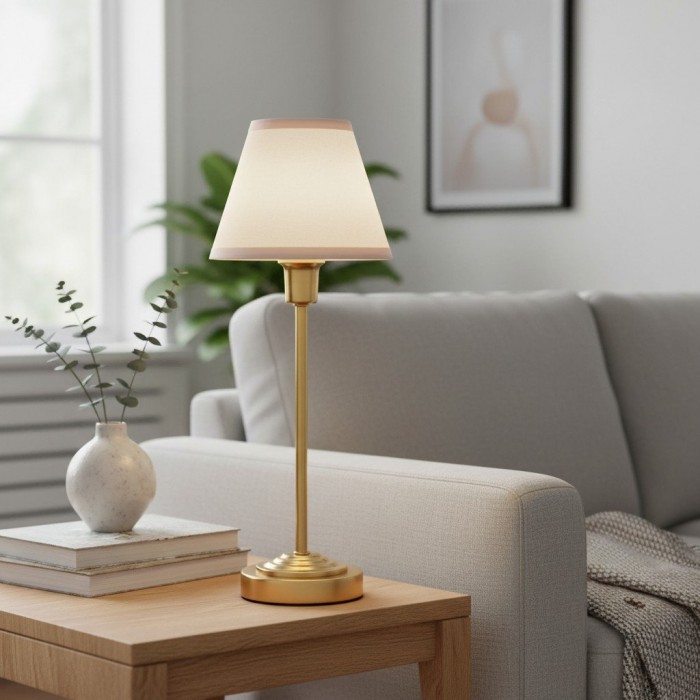 Bronzuno Textured Fabric Desk Lamp - Modern Metal Base Lighting for Offices or Lounges HL2121