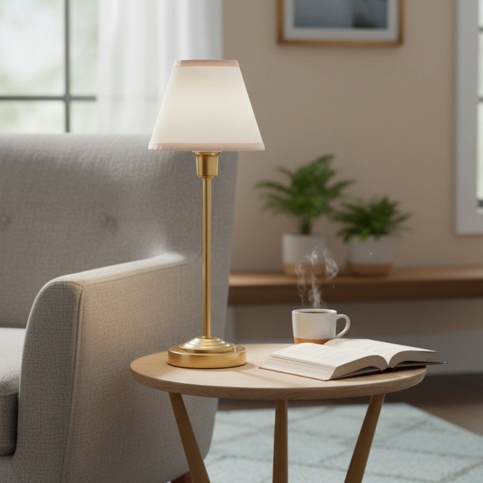 Bronzuno Textured Fabric Desk Lamp - Modern Metal Base Lighting for Offices or Lounges HL2121