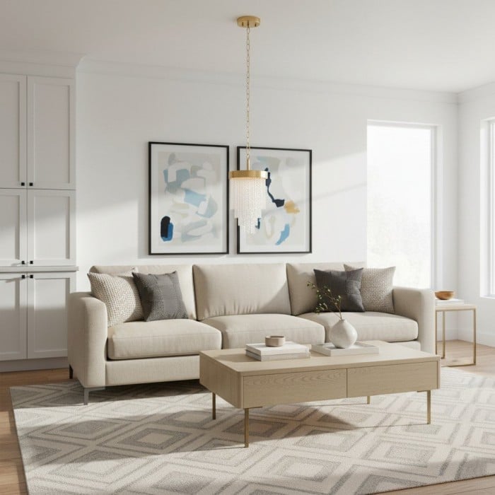 Cavara Multi-Tier Glass Rod Chandelie - Tiered Brass Pendant for Dining and Entry HL2077