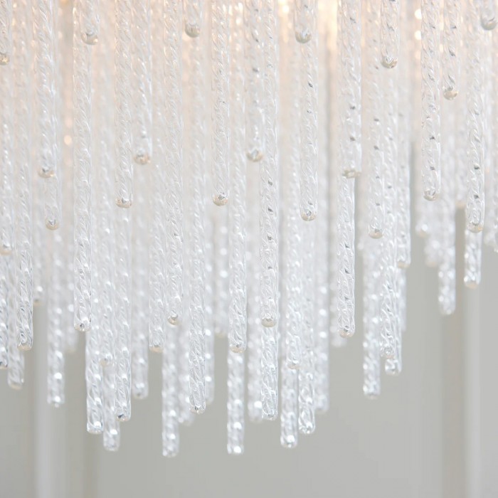 Cavara Multi-Tier Glass Rod Chandelier - Tiered Brass Pendant for Dining and Entry HL2077