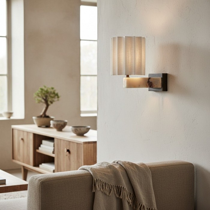 Cavilon marmeren decoratieve wandlamp - elegante linnen vorm, geschikt voor woonkamer of hal HL1911