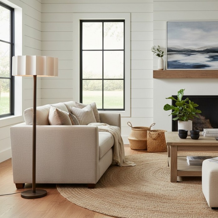 Cavilon Moderne Vloerlamp - Slank Profiel en Zachte Kap Hedendaagse Metalen Verlichting voor Slaapkamer HL1914