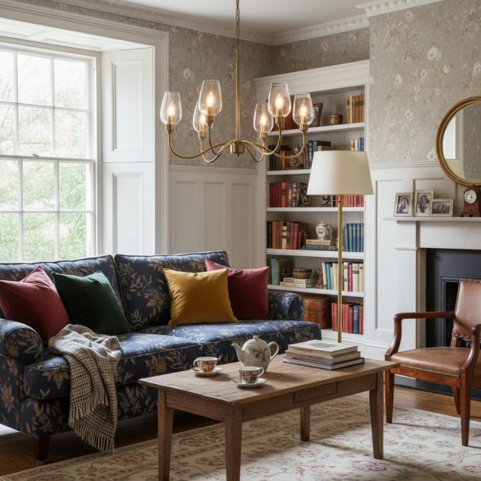 Clarione Art Deco 6-Light Linear Chandelier with Blown Glass Shades for Kitchen HL2125