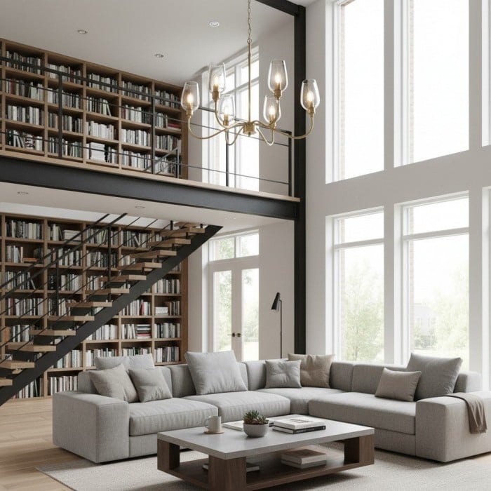 Clarione Art Deco 6-Light Linear Chandelier with Blown Glass Shades for Kitchen HL2125