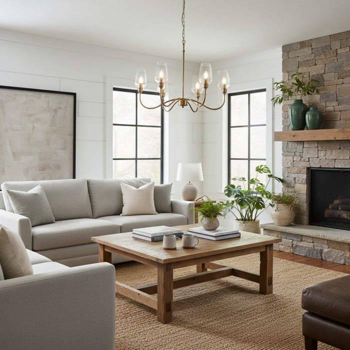 Clarione Art Deco 6-Light Linear Chandelier with Blown Glass Shades for Kitchen HL2125