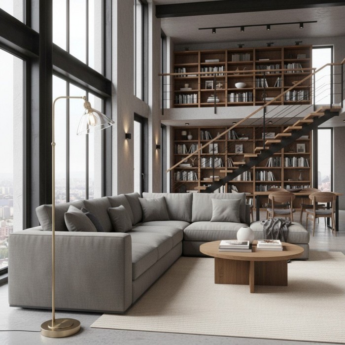 Lampadaire Art Déco Clarione avec abat-jour en verre transparent et base en métal HL2096