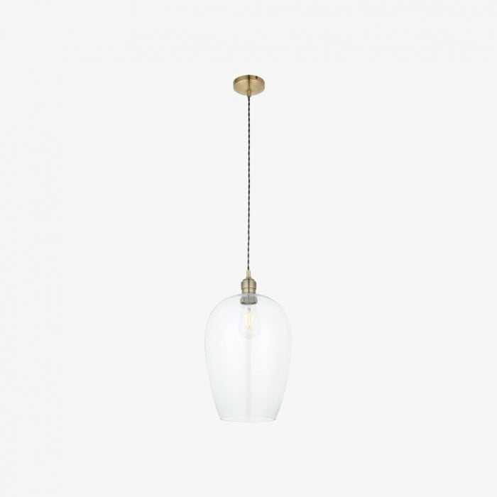 Clarione in hoogte verstelbare glazen hanglamp - Klassieke Art Deco lamp HL2231