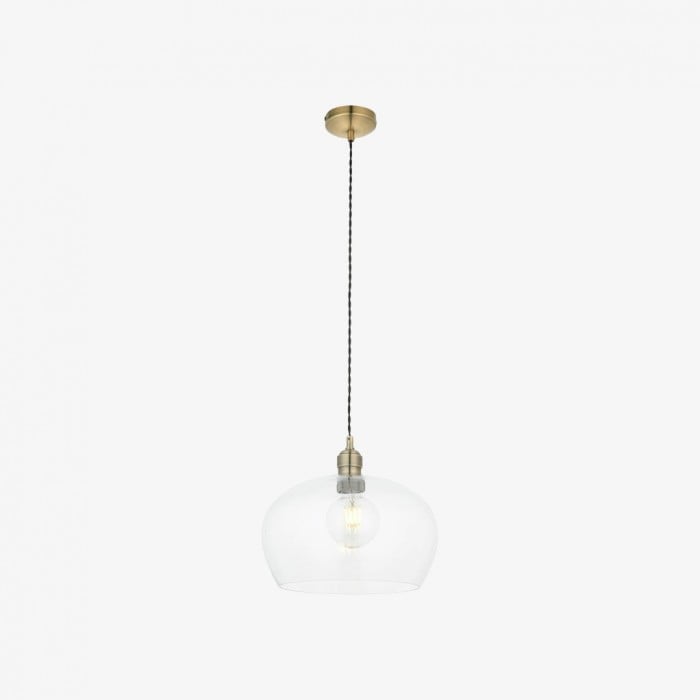 Clarione in hoogte verstelbare glazen hanglamp - Klassieke Art Deco lamp HL2231