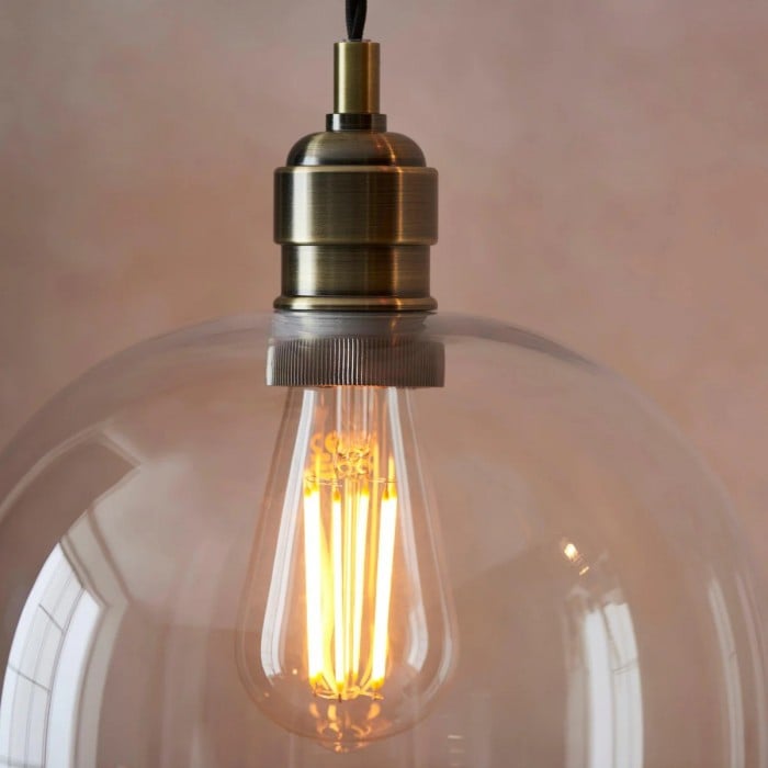 Clarione in hoogte verstelbare glazen hanglamp - Klassieke Art Deco lamp HL2231