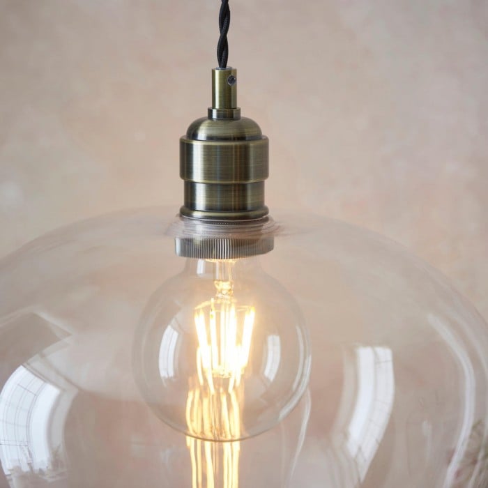 Clarione in hoogte verstelbare glazen hanglamp - Klassieke Art Deco lamp HL2231