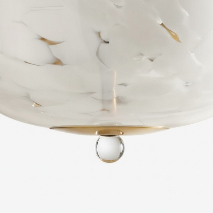 Clea Rounded Glass Flush Mount - Dotted Shade for Bedroom and Hallway Lighting HL1892