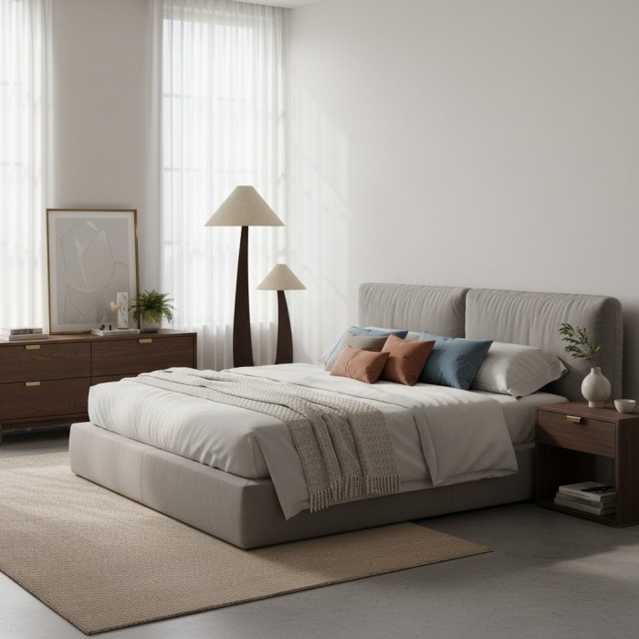 Cordove Arc vloerlamp - Modern organisch ontwerp van massief hout en stof voor de woonkamer HL1882